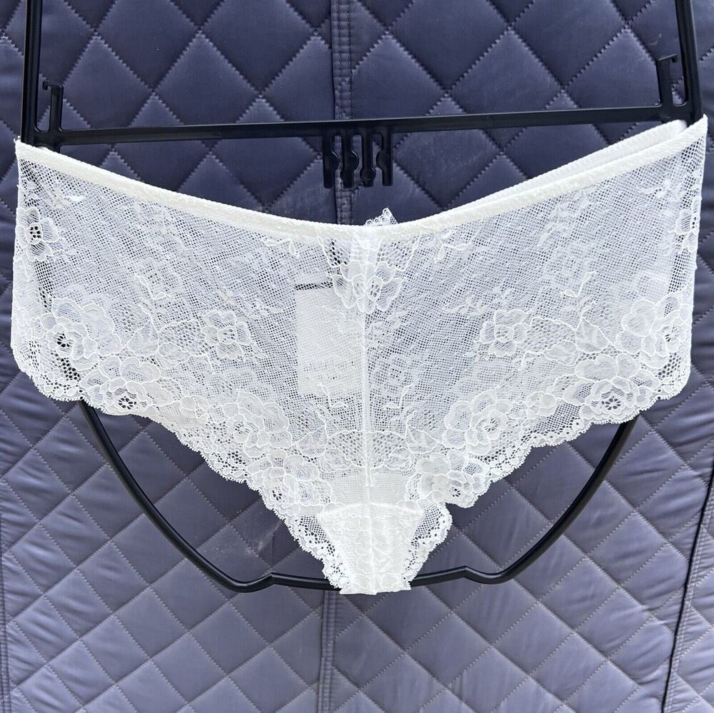 Millesia White Floral Lace Lingerie Brief Panty Size 3